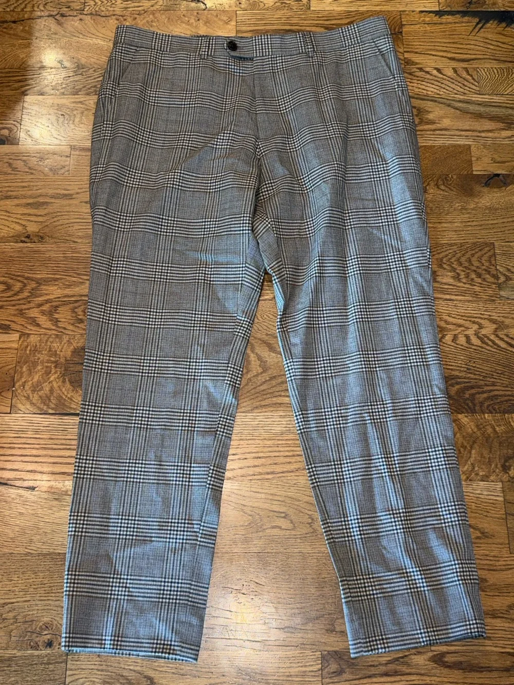 Todd Snyder. Italian Wool Sutton Trouser w/Stretch. Brown Glen Plaid. 38.